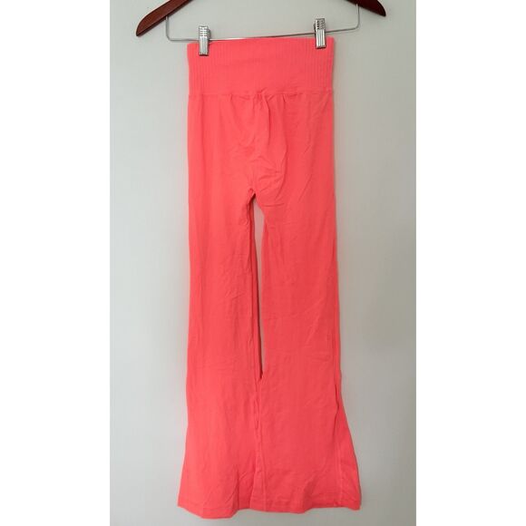 Free People Movement Neon Coral Good Karma Flare Soft Stretch Active Pants XS/S - Picture 2 of 7